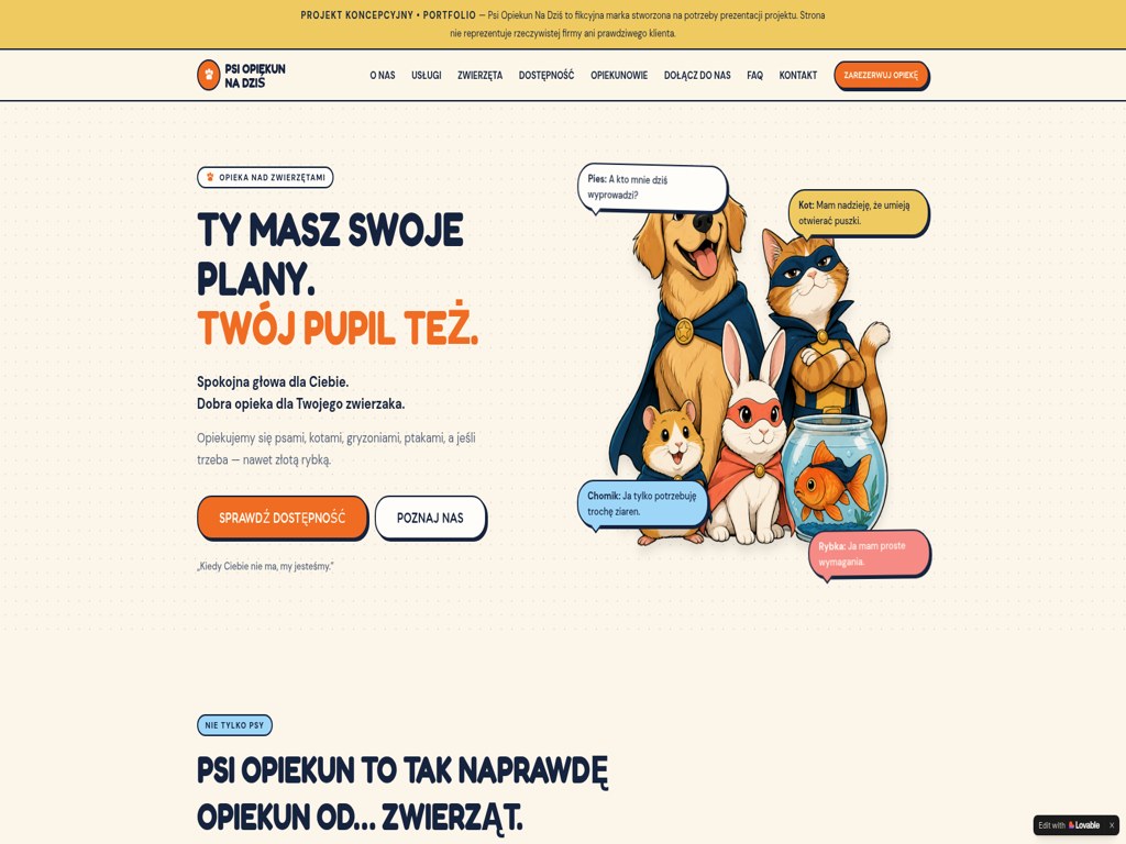 Podgląd strony Psi Opiekun Na Dziś